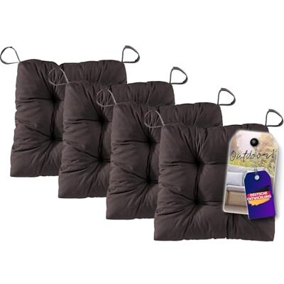 Traumnacht Premium Stuhlkissen Sitzkissen 4er Set 38x40x7 cm Baumwollbezug Weich & formstabil Öko-Tex Zertifiziert Deutscher Qualitätsstandard Kastanie Traumnacht Premium Stuhlkissen Sitzkissen 4er Set 38x40x7 cm Baumwollbezug Weich & formstabil Öko-Tex Zertifiziert Deutscher Qualitätsstandard Kastanie