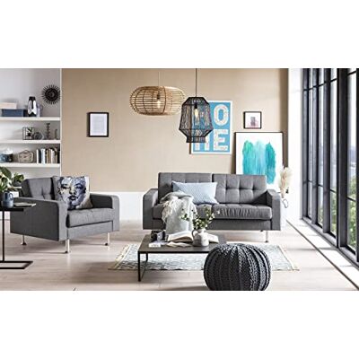 Traumnacht Sofa Laval, 2-Sitzer Couch mit Stoffbezug und Metallfüßen, produziert nach deutschem Qualitätsstandard, grau, 166 x 92 x 65 cm Traumnacht Sofa Laval, 2-Sitzer Couch mit Stoffbezug und Metallfüßen, produziert nach deutschem Qualitätsstandard, grau, 166 x 92 x 65 cm