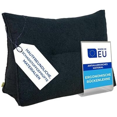 Pillows24 Bouclé Rückenkissen für Bett & Sofa 180cm, abnehmbarem Bezug Bequemes Keilkissen und Lesekissen fürs Bett, waschbarem Bezug, Großes Sofakissen für Rückenlehne und Sofa, Schwarz Pillows24 Bouclé Rückenkissen für Bett & Sofa 180cm, abnehmbarem Bezug Bequemes Keilkissen und Lesekissen fürs Bett, waschbarem Bezug, Großes Sofakissen für Rückenlehne und Sofa, Schwarz