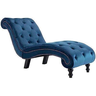 vidaXL Chaiselongue Blau Samt vidaXL Chaiselongue Blau Samt