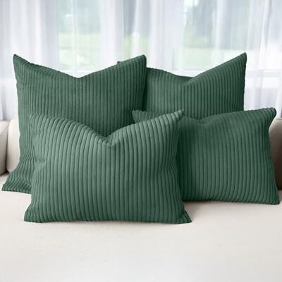 Amilian Dekokissen 4er Set mit Füllung – Sofakissen Set 2x 50x50 cm & 2x 35x45 cm – Weiche Zierkissen, Couchkissen für Sofa Schattenwald Amilian Dekokissen 4er Set mit Füllung – Sofakissen Set 2x 50x50 cm & 2x 35x45 cm – Weiche Zierkissen, Couchkissen für Sofa Schattenwald