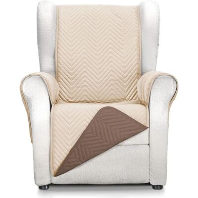 ECOMMERC3 Sesselbezug für 1-Sitzer-Sessel, vollständige Passform, für 1-Sitzer-Sessel und Relaxsessel, beige/braun ECOMMERC3 Sesselbezug für 1-Sitzer-Sessel, vollständige Passform, für 1-Sitzer-Sessel und Relaxsessel, beige/braun