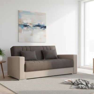 Dmora 3-Sitzer Schlafsofa Sergio 230x96 cm Beige, Stauraum Dmora 3-Sitzer Schlafsofa Sergio 230x96 cm Beige, Stauraum