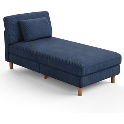 Vesgantti Cord Chaise Lounge Sofa, gepolstertes schlafsessel mit Kissen, Schlafsofa perfekt für Wohnzimmer, Schlafzimmer, Büro, Kleiner Raum, werkzeuglose Montage, 158 * 83 * 84cm Vesgantti Cord Chaise Lounge Sofa, gepolstertes schlafsessel mit Kissen, Schlafsofa perfekt für Wohnzimmer, Schlafzimmer, Büro, Kleiner Raum, werkzeuglose Montage, 158 * 83 * 84cm