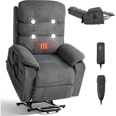 VEVOR Fernsehsessel Elektrisch, Relaxsessel mit Aufstehhilfe, Wärme- & Massagefunktion, Seniorensessel Stufenlose Verstellung, Massagesessel mit Chenille-Bezug & Fernbedienung, Dunkelgrau VEVOR Fernsehsessel Elektrisch, Relaxsessel mit Aufstehhilfe, Wärme- & Massagefunktion, Seniorensessel Stufenlose Verstellung, Massagesessel mit Chenille-Bezug & Fernbedienung, Dunkelgrau