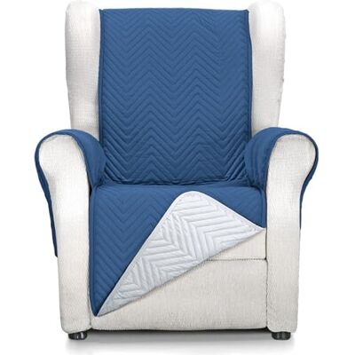 ECOMMERC3 Sesselbezug für 1-Sitzer-Sessel, vollständige Passform, für 1-Sitzer-Sessel und Relaxsessel, Grau/Blau ECOMMERC3 Sesselbezug für 1-Sitzer-Sessel, vollständige Passform, für 1-Sitzer-Sessel und Relaxsessel, Grau/Blau