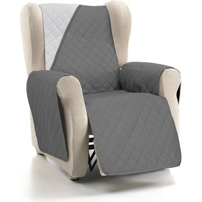 ECOMMERC3 Sofabezug für 1-Sitzer, super verstellbar, für 1-Sitzer-Sofa/Relax, wendbar, Grau/Anthrazit, gepolstert und extra weich, 100% Made in Spain ECOMMERC3 Sofabezug für 1-Sitzer, super verstellbar, für 1-Sitzer-Sofa/Relax, wendbar, Grau/Anthrazit, gepolstert und extra weich, 100% Made in Spain