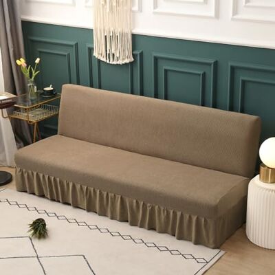 LJQAIZYL Sofabezug Ohne Armlehnen Beige/Grau 3/2 Sitzer Bettcouch Schonbezug Schutzhülle Rutschfest Stretch Futon-Sofa-Sitzbezüge Faltbar Schlafsofa Sofabettüberzug Ohne Armlehne mit Rock (190-220cm,Camel) LJQAIZYL Sofabezug Ohne Armlehnen Beige/Grau 3/2 Sitzer Bettcouch Schonbezug Schutzhülle Rutschfest Stretch Futon-Sofa-Sitzbezüge Faltbar Schlafsofa Sofabettüberzug Ohne Armlehne mit Rock (190-220cm,Camel)