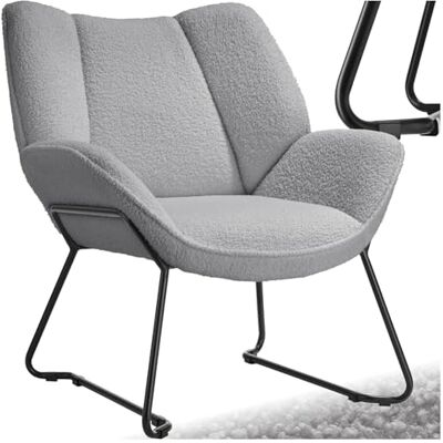 tectake ® runder Sessel, Relaxsessel, Teddysessel, Kuschelsessel mit Bouclé Bezug, Plüsch Lesesessel bequem, Loungesessel als Stillsessel, Kinderzimmer, Wohnzimmer Sessel hellgrau tectake ® runder Sessel, Relaxsessel, Teddysessel, Kuschelsessel mit Bouclé Bezug, Plüsch Lesesessel bequem, Loungesessel als Stillsessel, Kinderzimmer, Wohnzimmer Sessel hellgrau