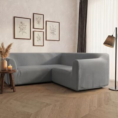 Italian Bed Linen Dehnbarer Spannbezug für Sofas Dahlia, 92% Polyester, 8% Elasthan, Hellgrau, 350-450 cm Italian Bed Linen Dehnbarer Spannbezug für Sofas Dahlia, 92% Polyester, 8% Elasthan, Hellgrau, 350-450 cm