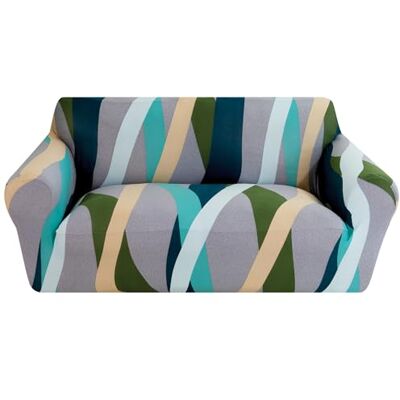 Comart Fashion Sofabezug – Sofabezug für 3-Sitzer-Sofa – elastisch mit Armlehnen – Rutschfester Bezug – schmutzabweisend und Kratzfest – atmungsaktiv – maschinenwaschbar – Bunte Streifen Comart Fashion Sofabezug – Sofabezug für 3-Sitzer-Sofa – elastisch mit Armlehnen – Rutschfester Bezug – schmutzabweisend und Kratzfest – atmungsaktiv – maschinenwaschbar – Bunte Streifen