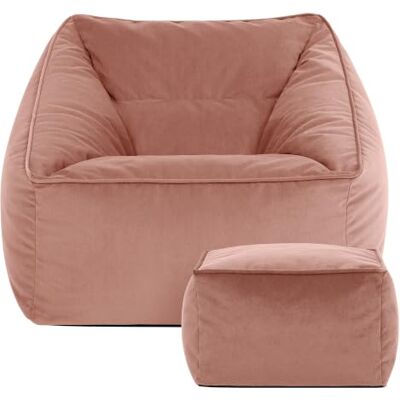 Icon Natalia Samt Sitzsack Sessel und Hocker mit Füllung, Rosa In Deutschland Hergestellt, Sitzsack Erwachsene, Flauschiger Samtstoff, Bequemer Sessel für Wohnzimmer und Schlafzimmer Icon Natalia Samt Sitzsack Sessel und Hocker mit Füllung, Rosa In Deutschland Hergestellt, Sitzsack Erwachsene, Flauschiger Samtstoff, Bequemer Sessel für Wohnzimmer und Schlafzimmer