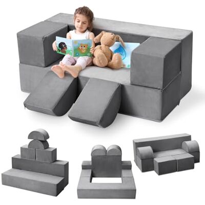 GarveeLife Kinderbett, Schlafsofa, ausziehbar mit 6 Modulen, Futon, faltbar, Möbel für Kinderzimmer, Schlafzimmer, Spielzimmer GarveeLife Kinderbett, Schlafsofa, ausziehbar mit 6 Modulen, Futon, faltbar, Möbel für Kinderzimmer, Schlafzimmer, Spielzimmer