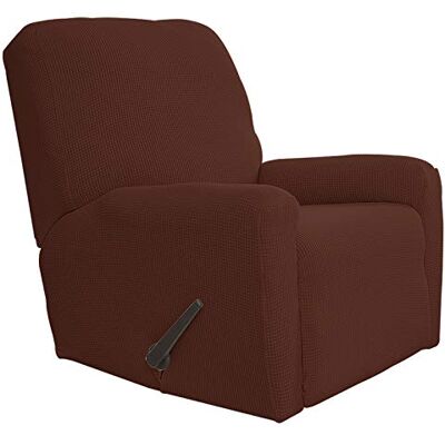Easy-Going Sofabezug für Liegestuhl, dehnbar, 4-teilig, Möbelschutz, Couch weich mit elastischer Unterseite, Spandex-Jacquard-Stoff, kleine Karos (Liege, Kaffee) Easy-Going Sofabezug für Liegestuhl, dehnbar, 4-teilig, Möbelschutz, Couch weich mit elastischer Unterseite, Spandex-Jacquard-Stoff, kleine Karos (Liege, Kaffee)