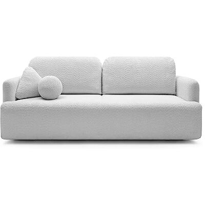 Selsey Dreisitzer-Sofa Lambina mit Schlaffunktion, Bettkasten, Boucle-Bezug in Hellgrau Selsey Dreisitzer-Sofa Lambina mit Schlaffunktion, Bettkasten, Boucle-Bezug in Hellgrau