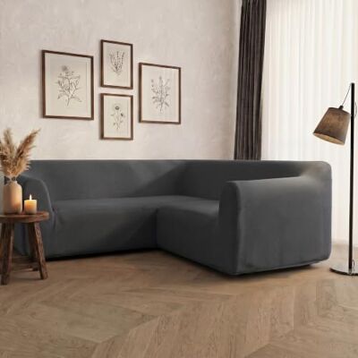 Italian Bed Linen Dehnbarer Spannbezug für Sofas Dahlia, 92% Polyester, 8% Elasthan, Dunkelgrau, 350-450 cm Italian Bed Linen Dehnbarer Spannbezug für Sofas Dahlia, 92% Polyester, 8% Elasthan, Dunkelgrau, 350-450 cm
