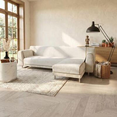 Italian Bed Linen Sofaüberwurf rutschfest, Comfort mit Halbinsel rechts und seitlichen Armlehnen, Made in Italy, Sitz Sofabezug 190 cm Creme Italian Bed Linen Sofaüberwurf rutschfest, Comfort mit Halbinsel rechts und seitlichen Armlehnen, Made in Italy, Sitz Sofabezug 190 cm Creme