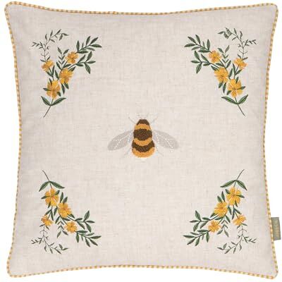 furn. Wylder Ramble Bee Kissenbezug – Rustikal Landhaus Getuftet Bestickt Samt Dekorativer Bezug (Natürlich – 45x45cm) furn. Wylder Ramble Bee Kissenbezug – Rustikal Landhaus Getuftet Bestickt Samt Dekorativer Bezug (Natürlich – 45x45cm)