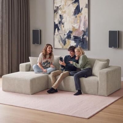 tectake ® Sofa 250 x 162 x 60 cm, L-Form, hochdichter Premiumschaumstoff 250 cm breit, keine Montage, rutschfeste Unterseite, formstabil, strapazierfähig, Samtcord beige tectake ® Sofa 250 x 162 x 60 cm, L-Form, hochdichter Premiumschaumstoff 250 cm breit, keine Montage, rutschfeste Unterseite, formstabil, strapazierfähig, Samtcord beige