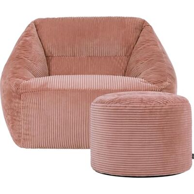 Icon Natalia Sitzsack Sessel und Hocker mit Füllung, Rosa In Deutschland Hergestellt, Sitzsack Erwachsene, Flauschiger Cord Stoff, Riesen Sitzsack Cord für Wohnzimmer und Schlafzimmer Icon Natalia Sitzsack Sessel und Hocker mit Füllung, Rosa In Deutschland Hergestellt, Sitzsack Erwachsene, Flauschiger Cord Stoff, Riesen Sitzsack Cord für Wohnzimmer und Schlafzimmer