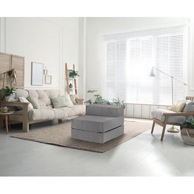 Traumnacht Sessel Gästematratze 70 x 200 cm – Faltmatratze mit Cord-Bezug, abnehmbar & waschbar, Grau, Deutscher Qualitätsstandard Traumnacht Sessel Gästematratze 70 x 200 cm – Faltmatratze mit Cord-Bezug, abnehmbar & waschbar, Grau, Deutscher Qualitätsstandard