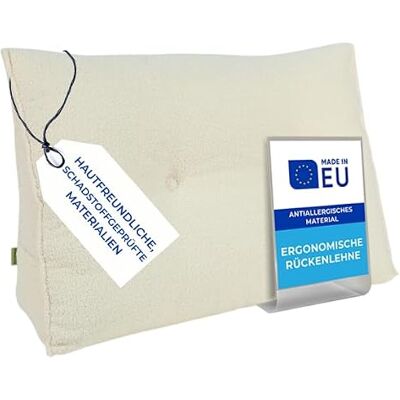 Pillows24 Bouclé Rückenkissen für Bett & Sofa 160cm, abnehmbarem Bezug Bequemes Keilkissen und Lesekissen fürs Bett, waschbarem Bezug, Großes Sofakissen für Rückenlehne und Sofa, Creme Pillows24 Bouclé Rückenkissen für Bett & Sofa 160cm, abnehmbarem Bezug Bequemes Keilkissen und Lesekissen fürs Bett, waschbarem Bezug, Großes Sofakissen für Rückenlehne und Sofa, Creme