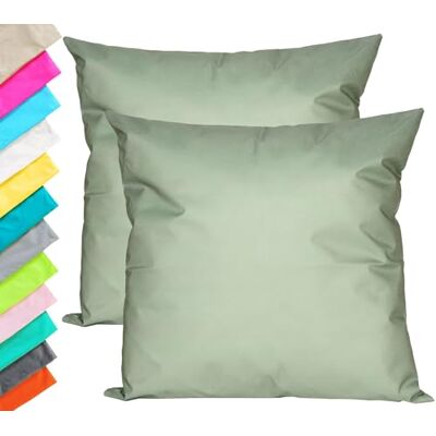 JACK 2er Set Outdoor Kissenhülle Kissenbezug 45x45cm Wasserfest Sitzkissen Lounge Kissen Garten Stuhl Lotus Effekt, Farbe:Oliv JACK 2er Set Outdoor Kissenhülle Kissenbezug 45x45cm Wasserfest Sitzkissen Lounge Kissen Garten Stuhl Lotus Effekt, Farbe:Oliv