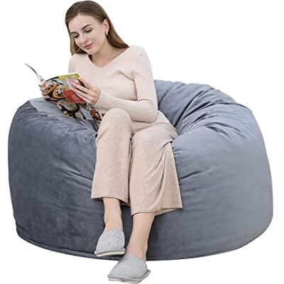 GarveeHome Sitzsack Mit Samtbezug, Gepolstertes Sitzsack-Sofa Mit Abnehmbarem Und Maschinenwaschbarem Bezug, Couch Mit Memory-Schaum, Für Wohnzimmer, Schlafzimmer, 121,9 x 121,9 x 71,1 cm GarveeHome Sitzsack Mit Samtbezug, Gepolstertes Sitzsack-Sofa Mit Abnehmbarem Und Maschinenwaschbarem Bezug, Couch Mit Memory-Schaum, Für Wohnzimmer, Schlafzimmer, 121,9 x 121,9 x 71,1 cm