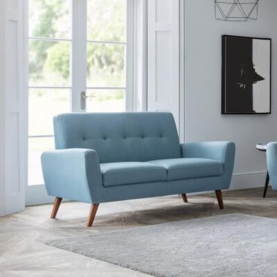 Julian Bowen Monza 2-Sitzer Kompaktes Retro-Sofa – Blau Julian Bowen Monza 2-Sitzer Kompaktes Retro-Sofa – Blau