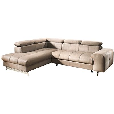 Mivano Ecksofa Chef / L-Sofa mit Ottomane und verstellbaren Kopfstützen / 262 x 72 x 206 / Mikrofaser Braun Mivano Ecksofa Chef / L-Sofa mit Ottomane und verstellbaren Kopfstützen / 262 x 72 x 206 / Mikrofaser Braun