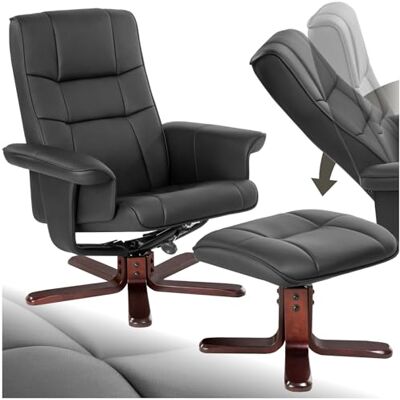 tectake ® Fernsehsessel mit Hocker, Relaxsessel mit Liegefunktion, TV Sessel drehbar, Sessel mit Schlaffunktion, Lesesessel bequem, Schlafsessel, für Wohnzimmer, Schlafzimmersessel schwarz/braun tectake ® Fernsehsessel mit Hocker, Relaxsessel mit Liegefunktion, TV Sessel drehbar, Sessel mit Schlaffunktion, Lesesessel bequem, Schlafsessel, für Wohnzimmer, Schlafzimmersessel schwarz/braun