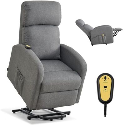 VEVOR Fernsehsessel Elektrisch, Relaxsessel Stufenlose Verstellung, Seniorensessel mit Leinenbezug, Hochelastischem Schaumstoff, Seitentaschen, Fernbedienung, Massagesessel, Hellgrau VEVOR Fernsehsessel Elektrisch, Relaxsessel Stufenlose Verstellung, Seniorensessel mit Leinenbezug, Hochelastischem Schaumstoff, Seitentaschen, Fernbedienung, Massagesessel, Hellgrau