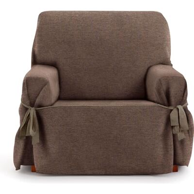 ECOMMERC3 Sofabezug für 1-Sitzer, Jacquard-Stoff, Nicht elastisch, Braun, mit dekorativen Bändern und elegantem Schutz für Ihr Sofa ECOMMERC3 Sofabezug für 1-Sitzer, Jacquard-Stoff, Nicht elastisch, Braun, mit dekorativen Bändern und elegantem Schutz für Ihr Sofa
