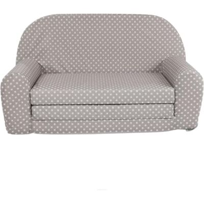 FORTISLINE Kindersofa MINI ausklappbar 78 x 40 x 45 cm Kindercouch aus Mikrofaser mit Liegefläche 104 cm, abnehmbarem waschbarem Bezug, Oeko-TEX Standard 100 Sterne Grau FORTISLINE Kindersofa MINI ausklappbar 78 x 40 x 45 cm Kindercouch aus Mikrofaser mit Liegefläche 104 cm, abnehmbarem waschbarem Bezug, Oeko-TEX Standard 100 Sterne Grau