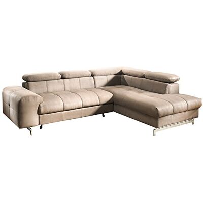 Mivano Ecksofa Chef / L-Sofa mit Ottomane und verstellbaren Kopfstützen / 262 x 72 x 206 / Mikrofaser Braun Mivano Ecksofa Chef / L-Sofa mit Ottomane und verstellbaren Kopfstützen / 262 x 72 x 206 / Mikrofaser Braun