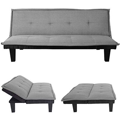 Mendler 3er-Sofa HWC-C87, Schlaffunktion 170x100cm Textil, hellgrau Couch, Schlafsofa, Gästebett, Bettsofa, Klappsofa Mendler 3er-Sofa HWC-C87, Schlaffunktion 170x100cm Textil, hellgrau Couch, Schlafsofa, Gästebett, Bettsofa, Klappsofa