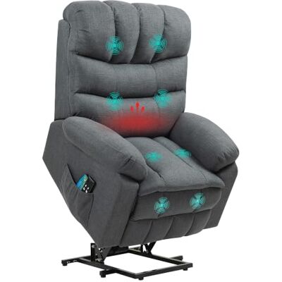 HOMCOM Relaxsessel Elektrisch Massagesessel mit Aufstehhilfe Dunkelgrau Verstellbare Kopfstütze, Massage- und Wärmefunktion, Liegefunktion, Fernsehsessel, Seitentasche, Fernbedienung, Leinenoptik HOMCOM Relaxsessel Elektrisch Massagesessel mit Aufstehhilfe Dunkelgrau Verstellbare Kopfstütze, Massage- und Wärmefunktion, Liegefunktion, Fernsehsessel, Seitentasche, Fernbedienung, Leinenoptik