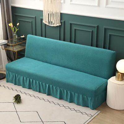 LJQAIZYL Sofabezug Ohne Armlehnen Beige/Grau 3/2 Sitzer Bettcouch Schonbezug Schutzhülle Rutschfest Stretch Futon-Sofa-Sitzbezüge Faltbar Schlafsofa Sofabettüberzug Ohne Armlehne mit Rock (190-220cm,Green B) LJQAIZYL Sofabezug Ohne Armlehnen Beige/Grau 3/2 Sitzer Bettcouch Schonbezug Schutzhülle Rutschfest Stretch Futon-Sofa-Sitzbezüge Faltbar Schlafsofa Sofabettüberzug Ohne Armlehne mit Rock (190-220cm,Green B)