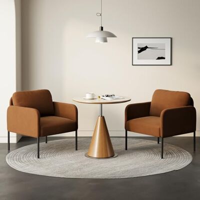 COLAMY Gepolsterter Ohrensessel 2er Set aus Samt – Moderner Lounge-Sessel mit weicher Rückenlehne, Komfortabler Sessel für Wohnzimmer, Schlafzimmer, Apartment & Leseecke, Orange COLAMY Gepolsterter Ohrensessel 2er Set aus Samt – Moderner Lounge-Sessel mit weicher Rückenlehne, Komfortabler Sessel für Wohnzimmer, Schlafzimmer, Apartment & Leseecke, Orange