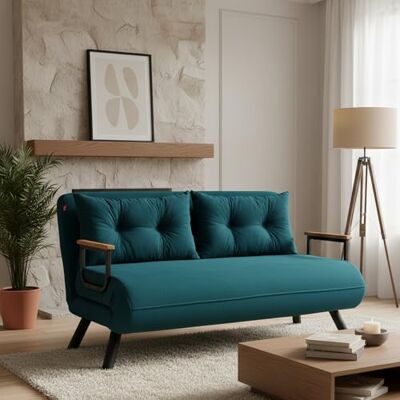 Dmora Schlafsofa 2-Sitzer Merak 133x78 cm Grün, Stauraum Dmora Schlafsofa 2-Sitzer Merak 133x78 cm Grün, Stauraum