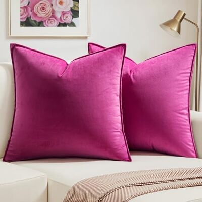 MIULEE Samt Kissenbezug 45x45 Kissen Pink Rose Kissenhülle Dekokissen Sofakissen Dekorative Satin Umwickelte Kante Kissenbezüge Zierkissenbezug für Sofa Wohnzimmer Schlafzimmer 2er Set MIULEE Samt Kissenbezug 45x45 Kissen Pink Rose Kissenhülle Dekokissen Sofakissen Dekorative Satin Umwickelte Kante Kissenbezüge Zierkissenbezug für Sofa Wohnzimmer Schlafzimmer 2er Set