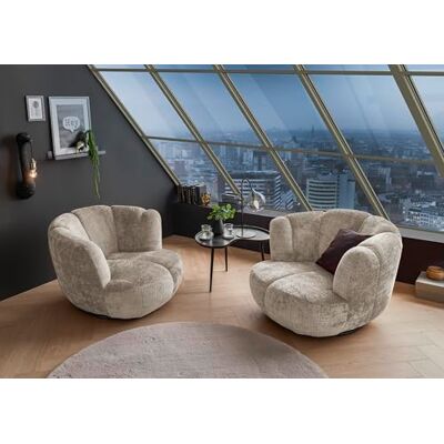 Stella Trading Drehsessel Muriel in Taupe – Moderner Komfort in weicher, organischer Form Stella Trading Drehsessel Muriel in Taupe – Moderner Komfort in weicher, organischer Form