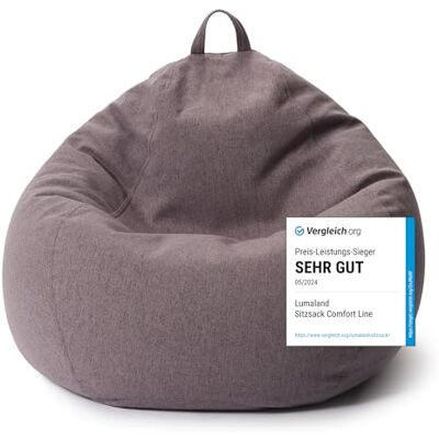 Lumaland Sitzsack Comfort Line Indoor Beanbag 100x120x50cm mit mehr als 2,4 Mio. anpassbaren EPS-Perlen Weiches & Komfortables Bodenkissen Sessel für Kinder & Erwachsene 315 L Dunkelgrau Lumaland Sitzsack Comfort Line Indoor Beanbag 100x120x50cm mit mehr als 2,4 Mio. anpassbaren EPS-Perlen Weiches & Komfortables Bodenkissen Sessel für Kinder & Erwachsene 315 L Dunkelgrau