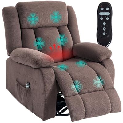 HOMCOM Relaxsessel Fernsehsessel mit Vibrationsmassage Heizfunktion Braun Drehbar, Massagesessel mit Liegefunktion, Wippfunktion, 5 Modi, TV Sessel mit Fernbedienung, Seitentasche, Wohnzimmer HOMCOM Relaxsessel Fernsehsessel mit Vibrationsmassage Heizfunktion Braun Drehbar, Massagesessel mit Liegefunktion, Wippfunktion, 5 Modi, TV Sessel mit Fernbedienung, Seitentasche, Wohnzimmer
