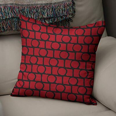 Bonamaison Le Jardin du Lin Kissen Zierkissenbezug Kissenbezug, Rot schwarz Dekoration, Weich Bequem, Für Zuhause Autos Büro Sofa Wohnzimmer Couch Schlafzimmer Dekor, 43x43 Cm Hergestellt in der Türkei Bonamaison Le Jardin du Lin Kissen Zierkissenbezug Kissenbezug, Rot schwarz Dekoration, Weich Bequem, Für Zuhause Autos Büro Sofa Wohnzimmer Couch Schlafzimmer Dekor, 43x43 Cm Hergestellt in der Türkei
