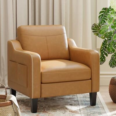 MALOL Sessel Wohnzimmer, Ohrensessel Wohnzimmer, Polstersessel Fernsehsessel mit Armlehnen Einzelsofa, Fernsehsessel Relaxsessel,Lesesessel für Wohnzimmer Büro Schlafzimmer, Braun MALOL Sessel Wohnzimmer, Ohrensessel Wohnzimmer, Polstersessel Fernsehsessel mit Armlehnen Einzelsofa, Fernsehsessel Relaxsessel,Lesesessel für Wohnzimmer Büro Schlafzimmer, Braun
