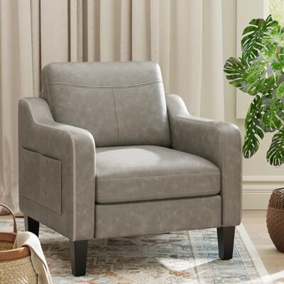 MALOL Sessel Wohnzimmer, Ohrensessel Wohnzimmer, Polstersessel Fernsehsessel mit Armlehnen Einzelsofa, Fernsehsessel Relaxsessel,Lesesessel für Wohnzimmer Büro Schlafzimmer, Grau MALOL Sessel Wohnzimmer, Ohrensessel Wohnzimmer, Polstersessel Fernsehsessel mit Armlehnen Einzelsofa, Fernsehsessel Relaxsessel,Lesesessel für Wohnzimmer Büro Schlafzimmer, Grau