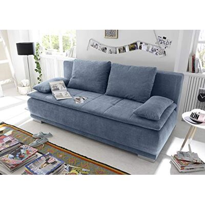 Stella Trading LUIGI Bequemes Schlafsofa mit Bettkasten, Stoffbezug Denim Klappbares Sofa mit Schlaffunktion und fest vernähtem Schaumtopper 211 x 93 x 103 cm (B/H/T) Stella Trading LUIGI Bequemes Schlafsofa mit Bettkasten, Stoffbezug Denim Klappbares Sofa mit Schlaffunktion und fest vernähtem Schaumtopper 211 x 93 x 103 cm (B/H/T)