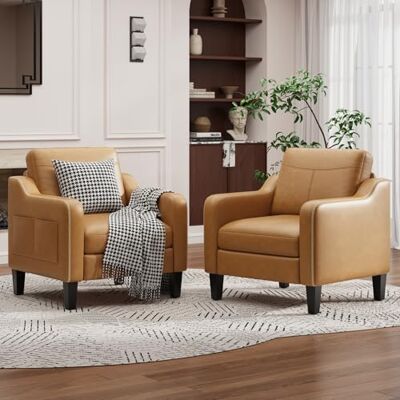 MALOL Sessel Wohnzimmer 2er Set, Ohrensessel Wohnzimmer, Polstersessel Fernsehsessel mit Armlehnen Einzelsofa, Fernsehsessel Relaxsessel,Lesesessel für Wohnzimmer Büro Schlafzimmer, Braun MALOL Sessel Wohnzimmer 2er Set, Ohrensessel Wohnzimmer, Polstersessel Fernsehsessel mit Armlehnen Einzelsofa, Fernsehsessel Relaxsessel,Lesesessel für Wohnzimmer Büro Schlafzimmer, Braun