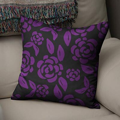 Bonamaison Le Jardin du Lin Kissen Zierkissenbezug Kissenbezug, Lila & Schwarz Dekoration, Für Zuhause Autos Büro Sofa Wohnzimmer Couch Schlafzimmer Dekor, 50x50 Cm Entworfen und hergestellt in der Türkei Bonamaison Le Jardin du Lin Kissen Zierkissenbezug Kissenbezug, Lila & Schwarz Dekoration, Für Zuhause Autos Büro Sofa Wohnzimmer Couch Schlafzimmer Dekor, 50x50 Cm Entworfen und hergestellt in der Türkei